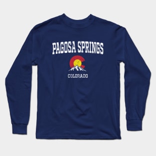 Pagosa Springs Colorado CO Vintage Athletic Mountains Long Sleeve T-Shirt